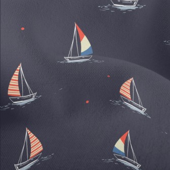 Night Sky Sailing Boat Sailing Lightweight Performance Linen