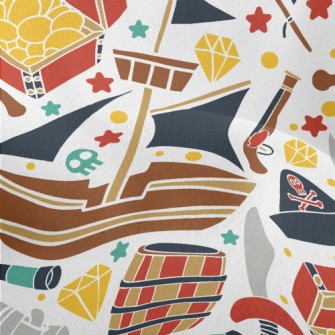 Pirate Ship Treasure Lightweight Performance Linen