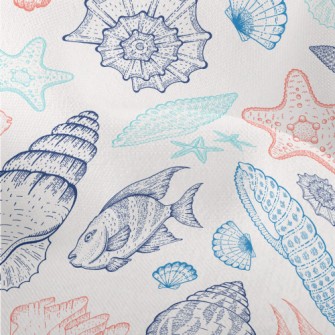 Coral Reef Shell Fish Lightweight Performance Linen