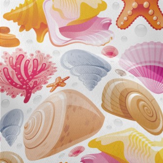 Bright Shell Coral Reef Lightweight Performance Linen