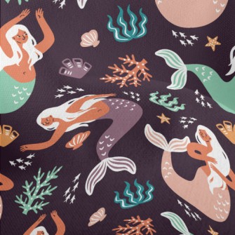 Dancing Mermaid In The Sea Lightweight Performance Linen