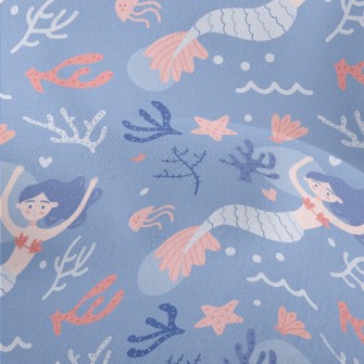 Elegant Swimming Mermaid Lightweight Performance Linen