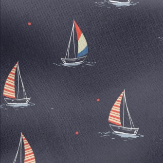 Night Sky Sailing Boat Sailing Jersey Backed Fleece