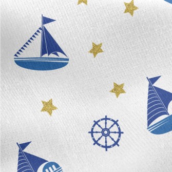 Sequin Star Sailing Ship Jersey Backed Fleece