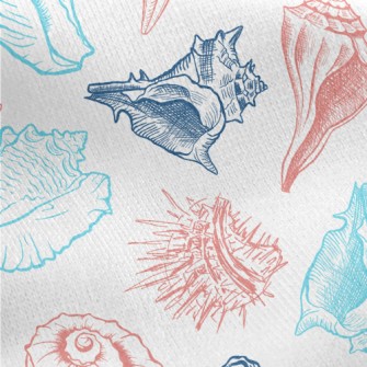 Conch Shell Starfish Jersey Backed Fleece