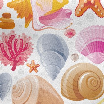 Bright Shell Coral Reef Jersey Backed Fleece