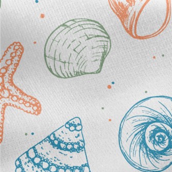 Starfish And Various Shellfish Jersey Backed Fleece