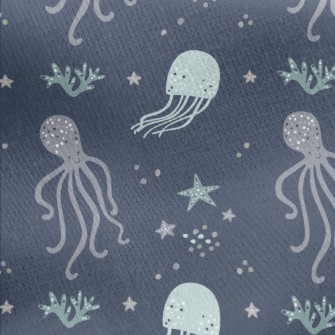 Star Jellyfish And Octopus Jersey Backed Fleece