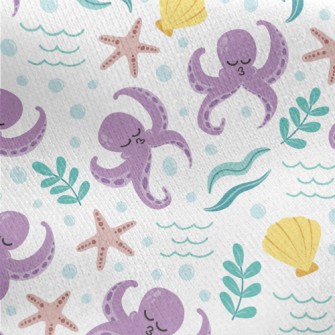 Naughty Pouty Octopus Jersey Backed Fleece