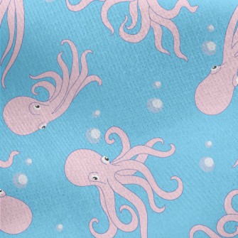 Playful Octopus Jersey Backed Fleece