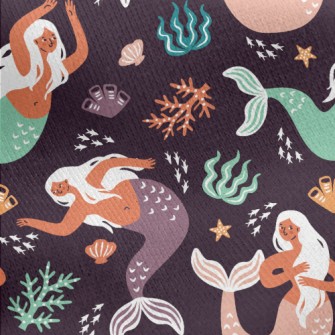 Dancing Mermaid In The Sea Jersey Backed Fleece