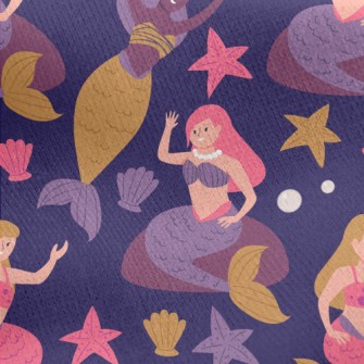 Mermaid Friends Jersey Backed Fleece