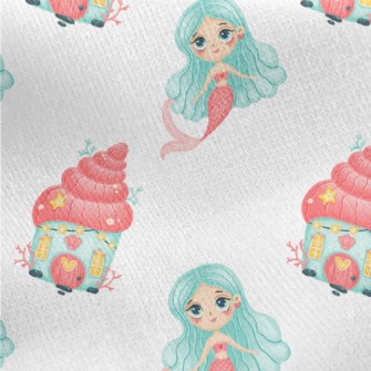Mermaid Shell Castle Jersey Backed Fleece