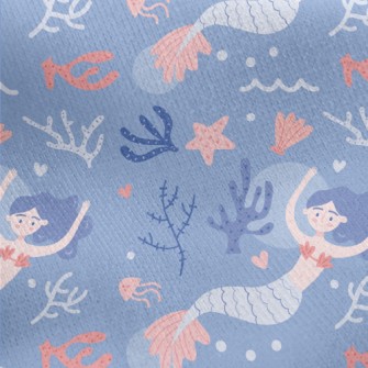 Elegant Swimming Mermaid Jersey Backed Fleece
