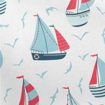 Seagull And Sailboat Pongee