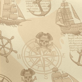 Skeleton Pirate Ship Pongee