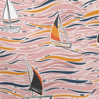 Hand Drawn Sailboat Pongee