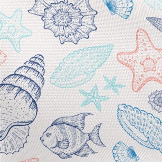 Coral Reef Shell Fish Pongee