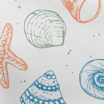 Starfish And Various Shellfish Pongee