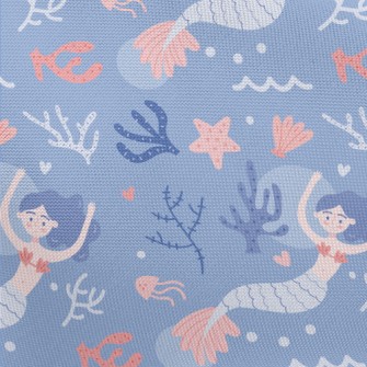 Elegant Swimming Mermaid Pongee