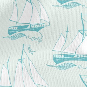 Sailing Boat On The Waves Stretch Jersey