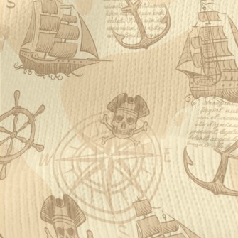 Skeleton Pirate Ship Stretch Jersey