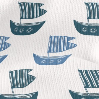 Cartoon Striped Boat Stretch Jersey
