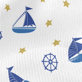 Sequin Star Sailing Ship Stretch Jersey