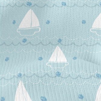 Simple Sailboat With Dots Of S Stretch Jersey