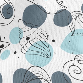 Simple Depiction Of Seashells Stretch Jersey