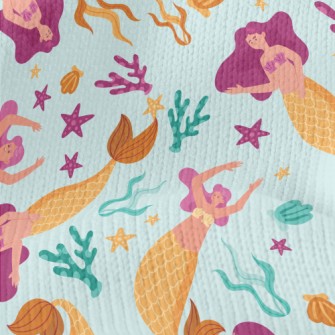 Mermaid Seaweed Starfish Stretch Jersey
