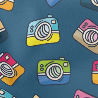 Cartoon Colorful Camera Lightweight Cotton Poplin