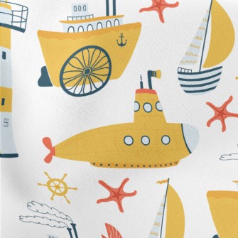 Lighthouse Submarine Yacht Lightweight Cotton Poplin