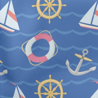 Ship Rudder Anchor Lifebuoy Lightweight Cotton Poplin