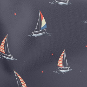 Night Sky Sailing Boat Sailing Lightweight Cotton Poplin