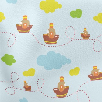 Dotted Line Sailing Cruise Shi Lightweight Cotton Poplin