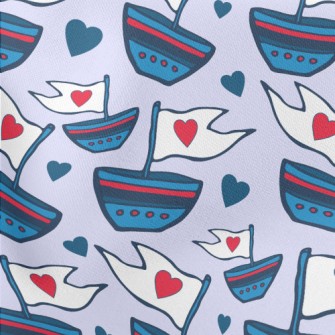 Love Flag Sailboat Lightweight Cotton Poplin