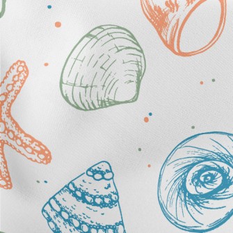 Starfish And Various Shellfish Lightweight Cotton Poplin