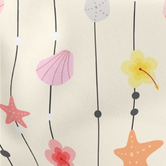 Creative Shell Door Curtain Lightweight Cotton Poplin