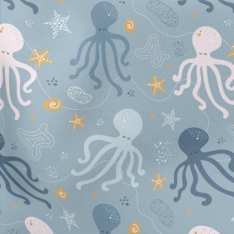 Octopus Family Lightweight Cotton Poplin
