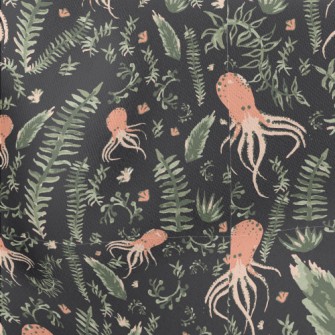 Seaweed And Octopus Lightweight Cotton Poplin