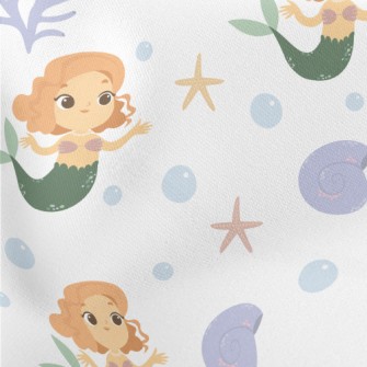 Curly Hair Mermaid Lightweight Cotton Poplin