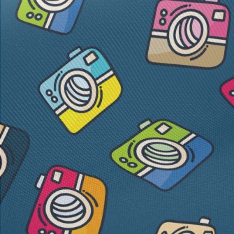 Cartoon Colorful Camera Midweight Cotton Poplin