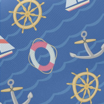 Ship Rudder Anchor Lifebuoy Midweight Cotton Poplin