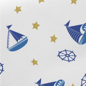 Sequin Star Sailing Ship Midweight Cotton Poplin