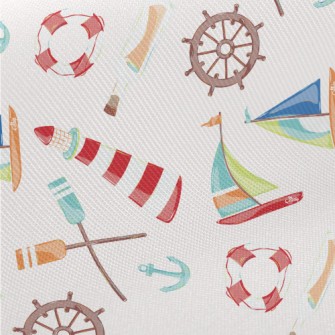 Sailing Paddle Message In A Bo Midweight Cotton Poplin