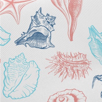 Conch Shell Starfish Midweight Cotton Poplin