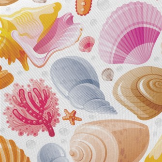 Bright Shell Coral Reef Midweight Cotton Poplin