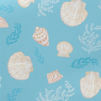 Starfish Shellfish Seaweed Midweight Cotton Poplin