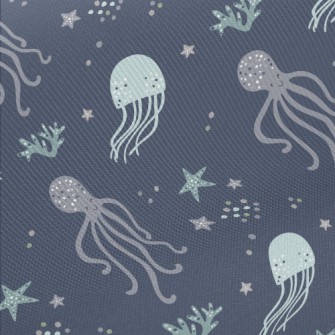 Star Jellyfish And Octopus Midweight Cotton Poplin